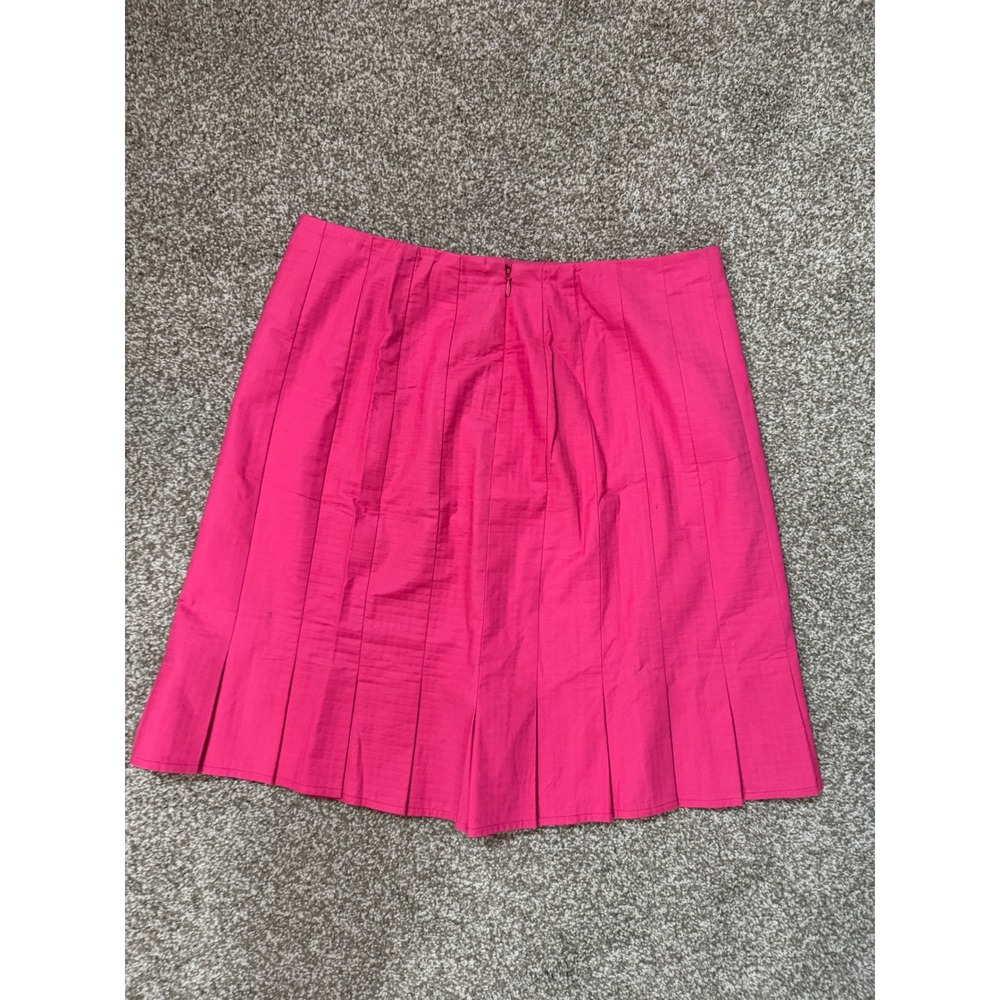 Worth New York Hot Pink Pleated Skirt Size 14 Cotton Blend Made in USA